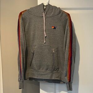 Aviator Nation Gray Sweatshirt with Sunset Stripe